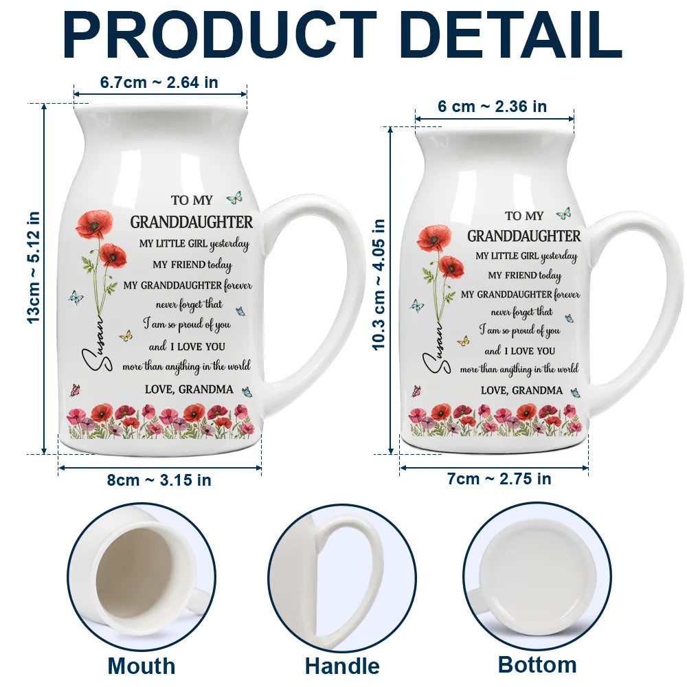 Faux Pressed Birth Flower My Daughter Forever - Personalized Ceramic Flower Vase