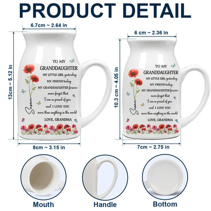 Faux Pressed Birth Flower My Daughter Forever - Personalized Ceramic Flower Vase