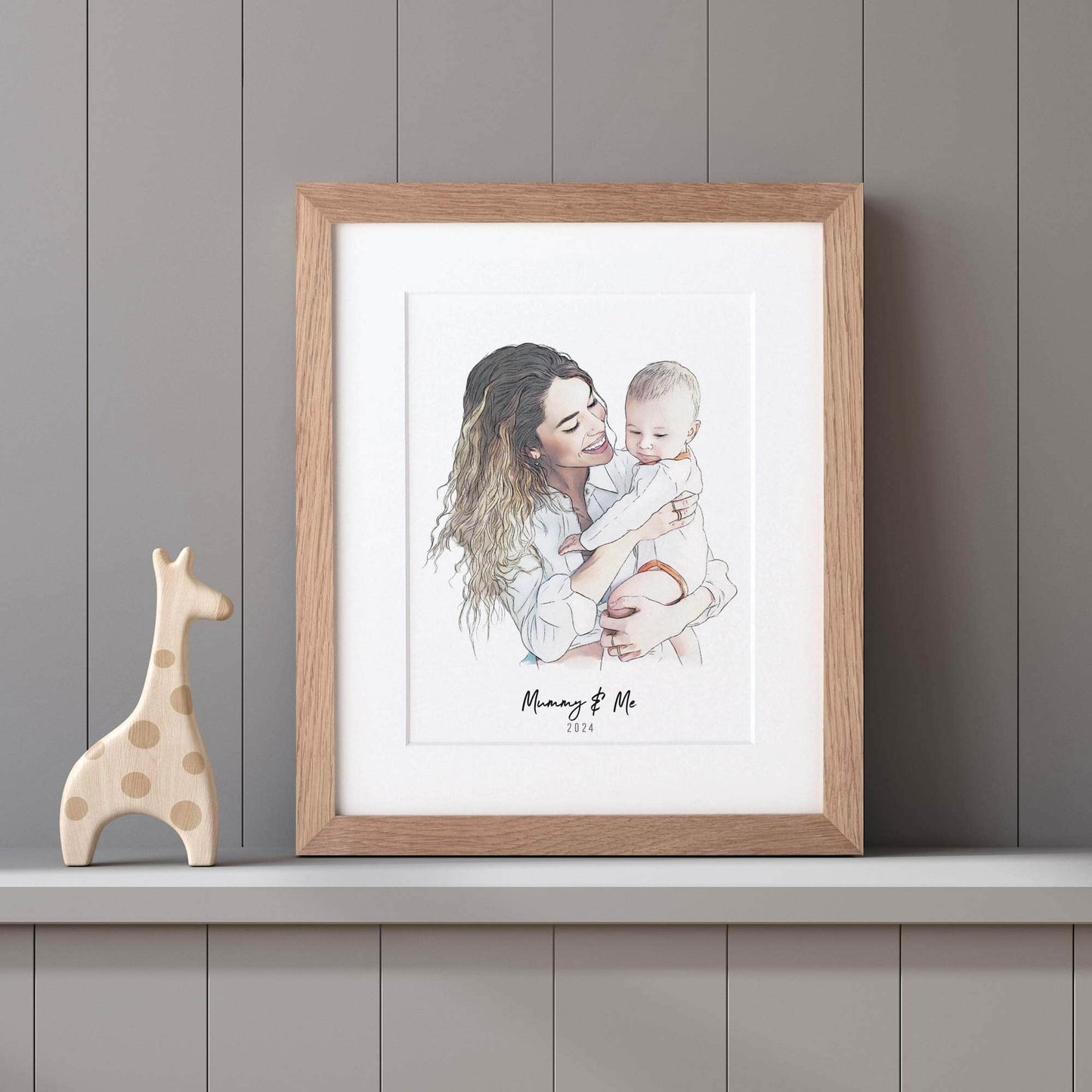 Baby's Christmas Watercolour Illustration - Custom Portrait Art