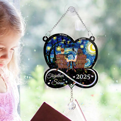 From Our First Kiss Till Our Last Breath - Personalized Rainbow Suncatcher With Crystal Ball Prism