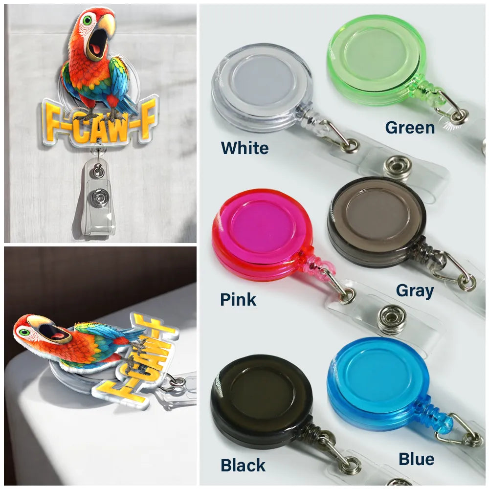 Funny Chicken F-Caw-F - Personalized Badge Reel