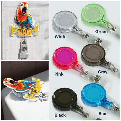 Funny Chicken F-Caw-F - Personalized Badge Reel