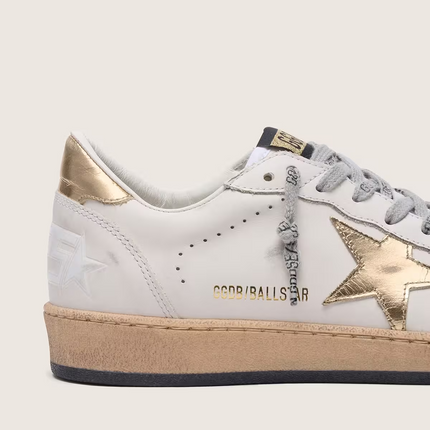 Men's Golden Goose Ball Star Gold Laminated Star Sneakers