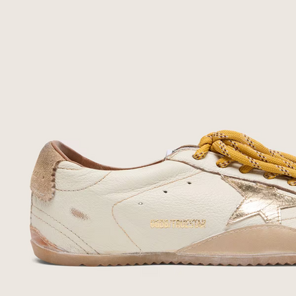 Men's Golden Goose Deluxe Brand Super-Star Gold Star And Beige Sneakers