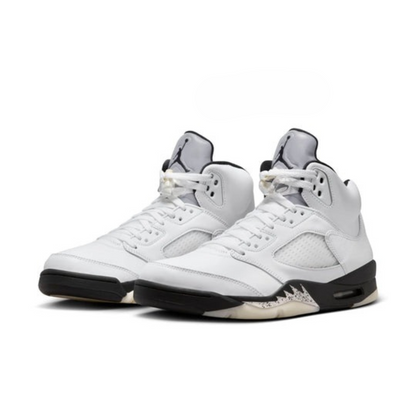 Men's Nike Air Jordan 5 Retro White Black Shoes