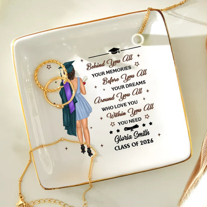 Graduation Behind You All Your Memories - Personalized Ring Dish