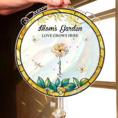 Grandma's Garden - Personalized Rainbow Suncatcher With Crystal Ball Prism