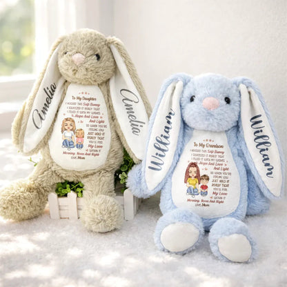 Grandmother Granddaughter I Filled It With My Wishes - Personalized Soft Toy Bunny