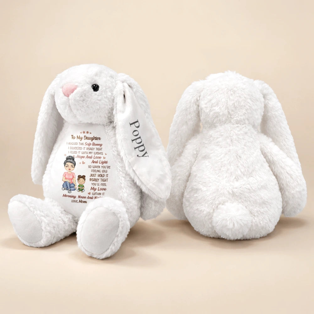 Grandmother Granddaughter I Filled It With My Wishes - Personalized Soft Toy Bunny