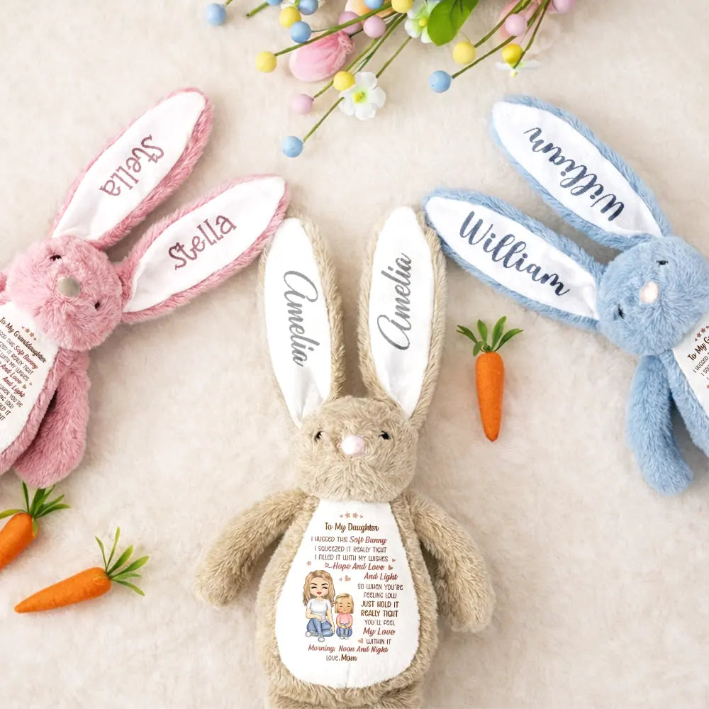 Grandmother Granddaughter I Filled It With My Wishes - Personalized Soft Toy Bunny