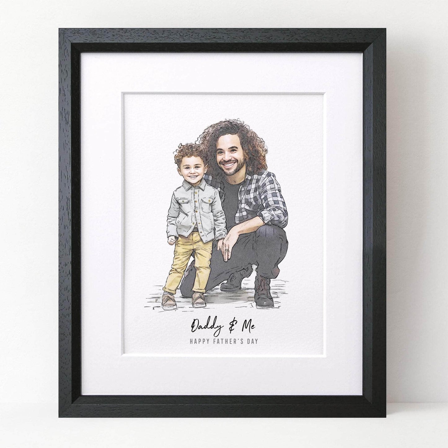 Daddy and Me Illustration - Custom Portrait Art