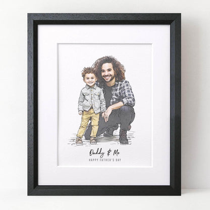 Daddy Line Portrait - Custom Portrait Art