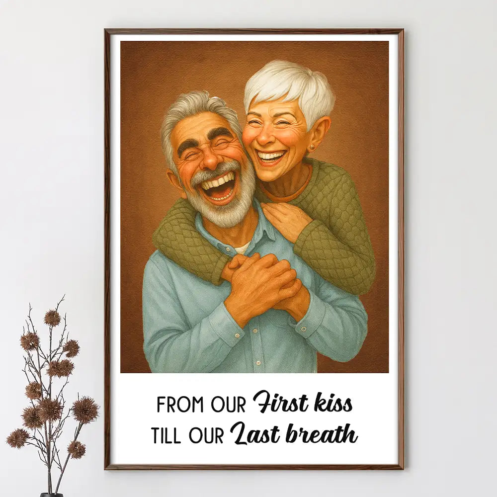 Custom Photo Caricature Funny Couple Family I'm Yours No Returns - Personalized Poster
