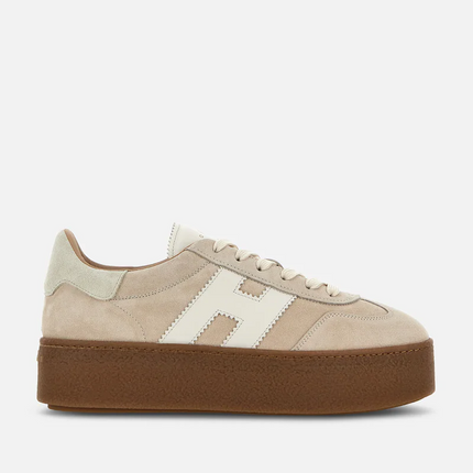 Men's Hogan Cool Suede Platform Beige Sneakers