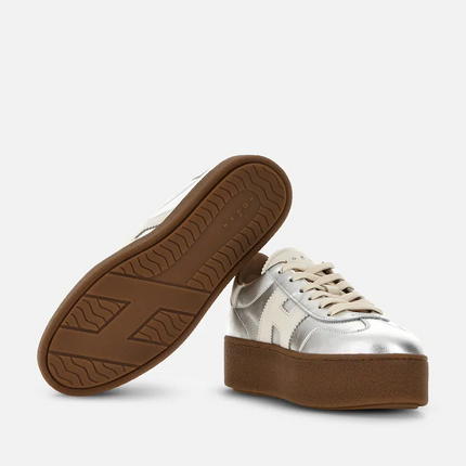 Men's Hogan Cool Suede Platform Silver Sneakers