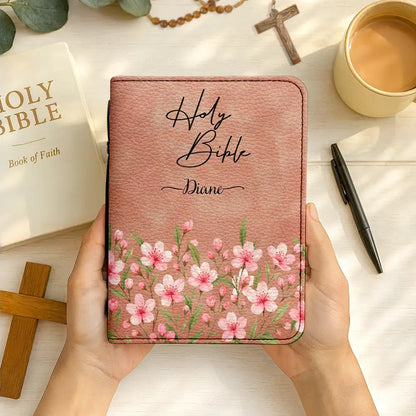 Holy Bible With Birth Month Flower Garden - Personalized Bible Cover