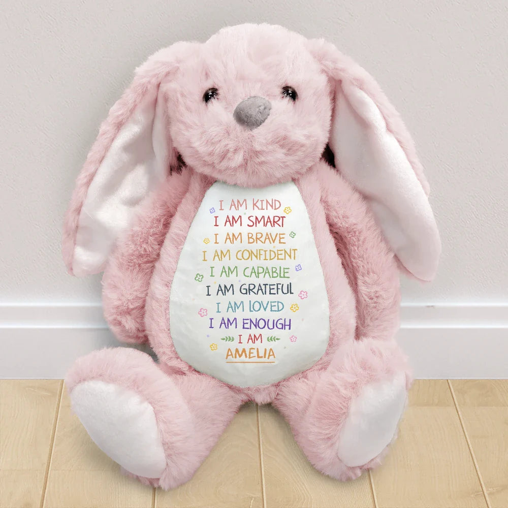 I Am Kind I Am Smart - Personalized Soft Toy Bunny