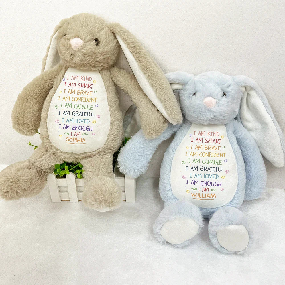 I Am Kind I Am Smart - Personalized Soft Toy Bunny