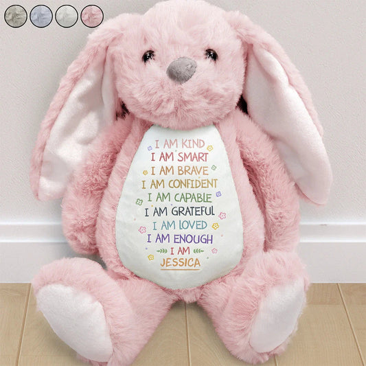 I Am Kind I Am Smart - Personalized Soft Toy Bunny