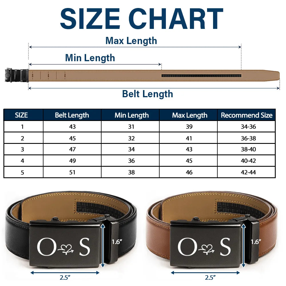 I Promise I'll Always By Your Side - Personalized Leather Belt With Engraved Buckle