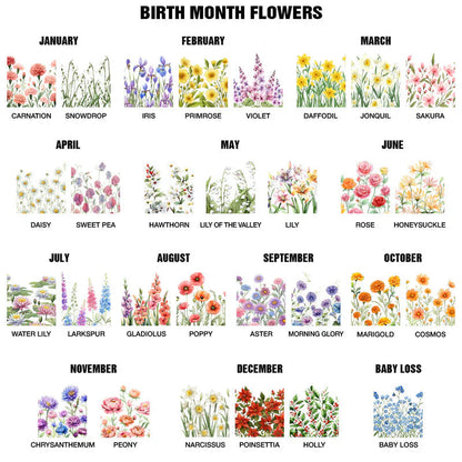 Holy Bible With Birth Month Flower Garden - Personalized Bible Cover