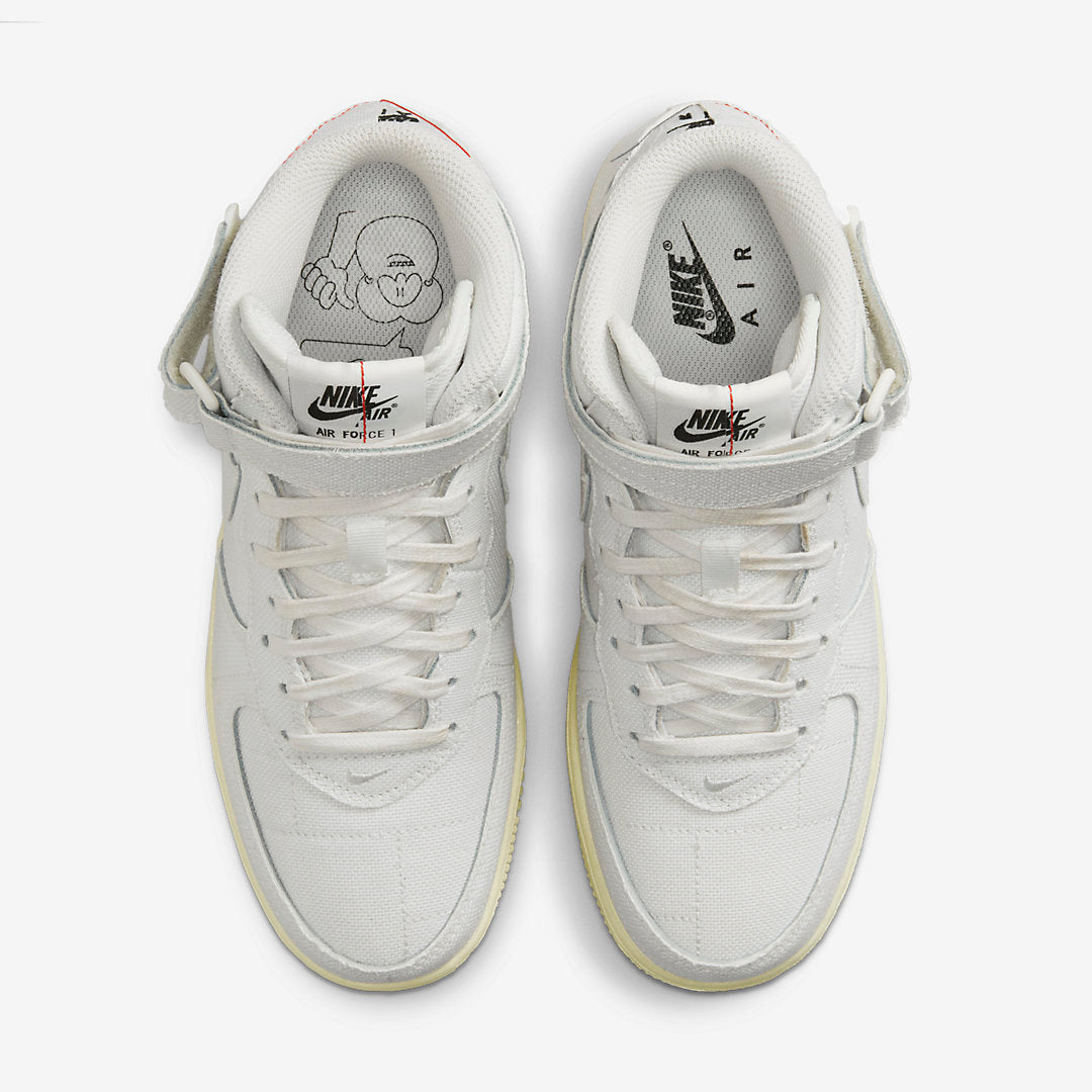 Men's Nike Air Force 1 Mid White Canvas Shoes