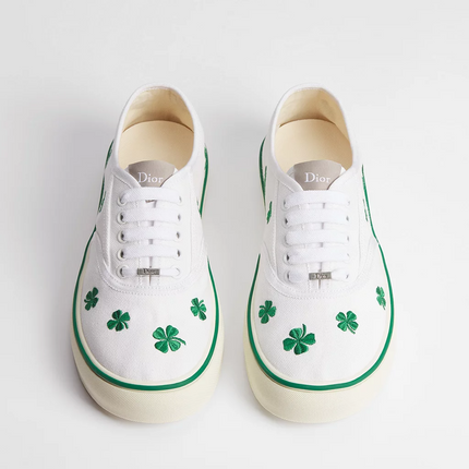 Men's Dior Saltwind Green Dior Clover Motif Sneakers