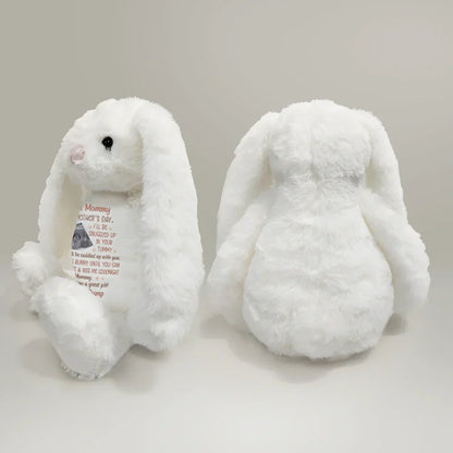 Custom Photo This Mother's Day I'll Be Snuggled Up In Your Tummy - Personalized Soft Toy Bunny