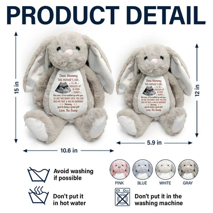 Custom Photo This Mother's Day I'll Be Snuggled Up In Your Tummy - Personalized Soft Toy Bunny