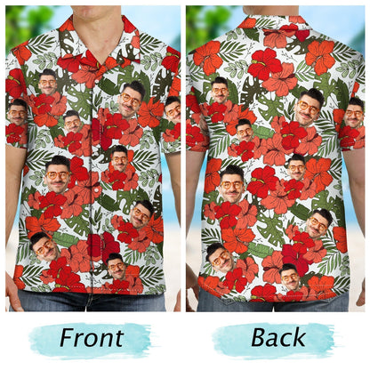Custom Photo Family Pet Face - Gift For Yourself, Family, Hawaii Vibe - Personalized Hawaiian Shirt
