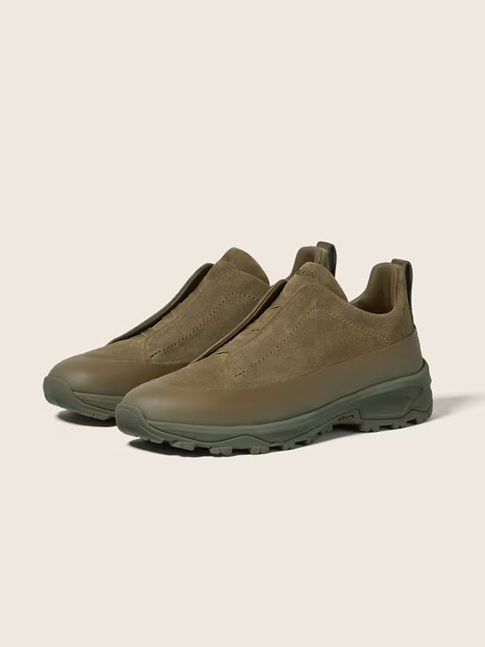 Men's Zegna Triple Stitch™ Monte Khaki Suede Sneakers