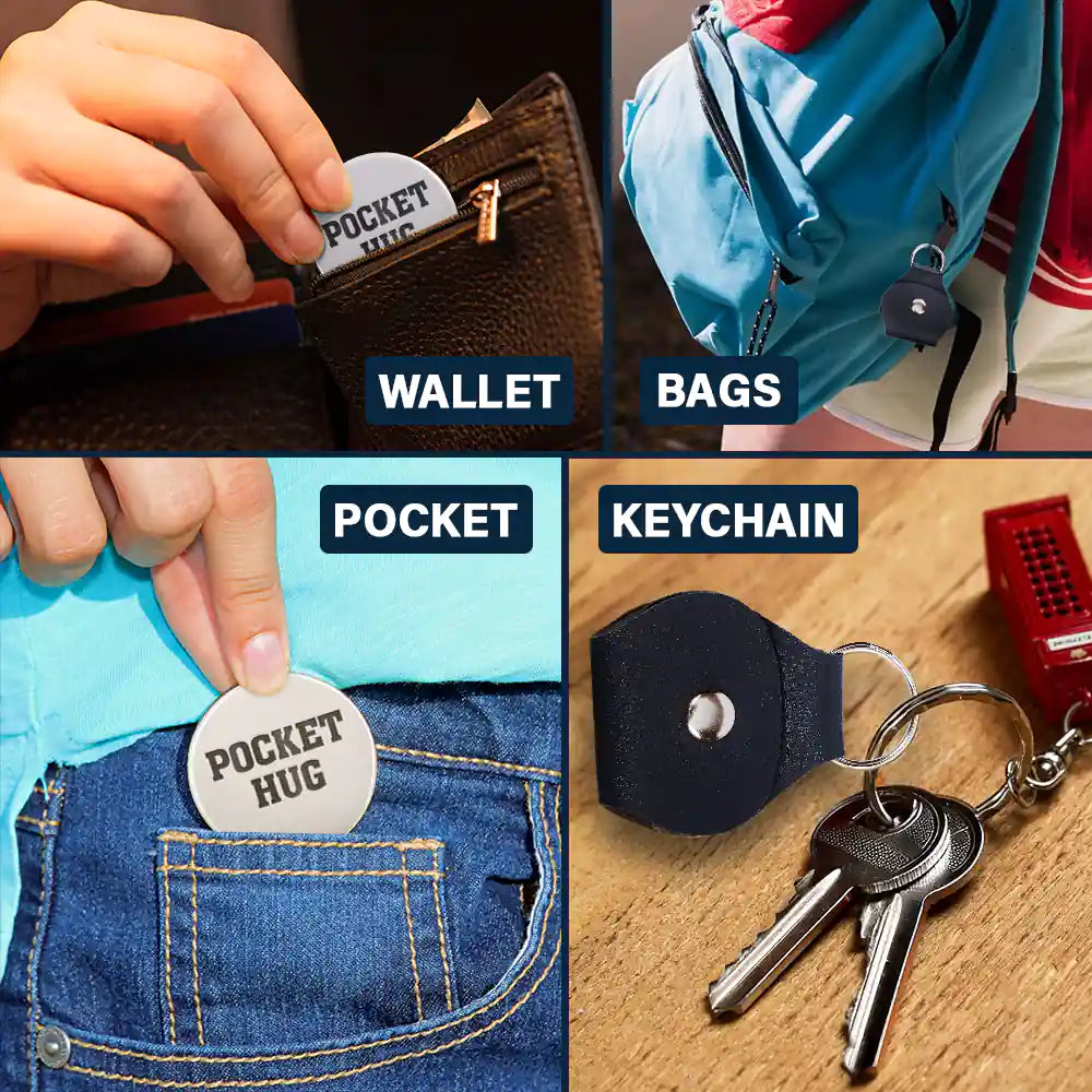 3D Effect To My Son Just Do Your Best - Personalized Leather Pocket Hug