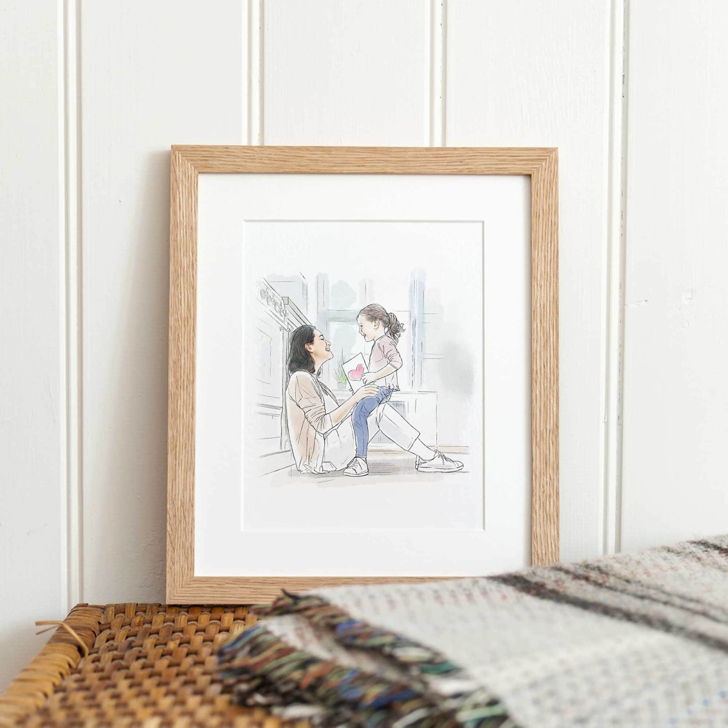 Watercolour Line People Portrait - Custom Portrait Art
