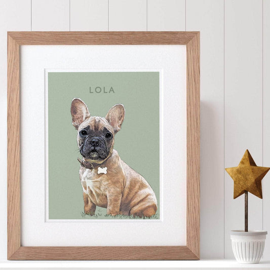 Watercolour with Colour Block Pet Dog Portrait - Custom Portrait Art