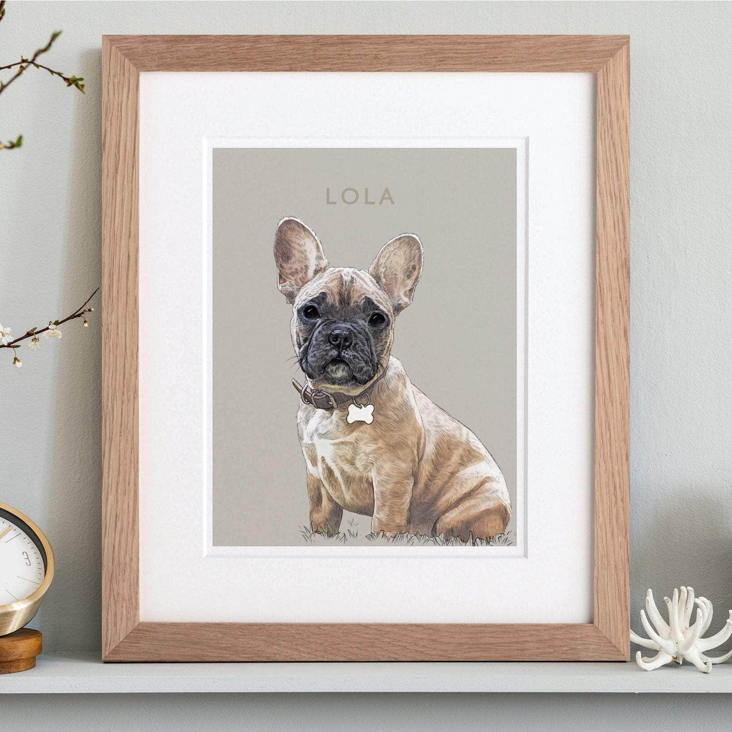 Watercolour with Colour Block Pet Dog Portrait - Custom Portrait Art