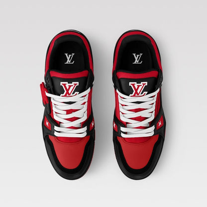 Men's Louis Vuitton Trainer Black Red Sneakers