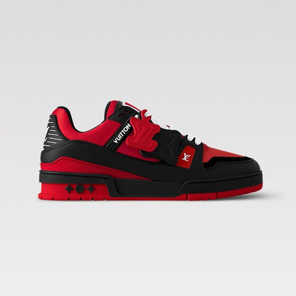 Men's Louis Vuitton Trainer Black Red Sneakers