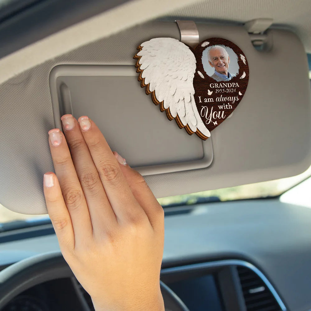 Custom Photo Although You Cannot See Me I'm Always With You - Personalized Custom Shaped Car Visor Clip