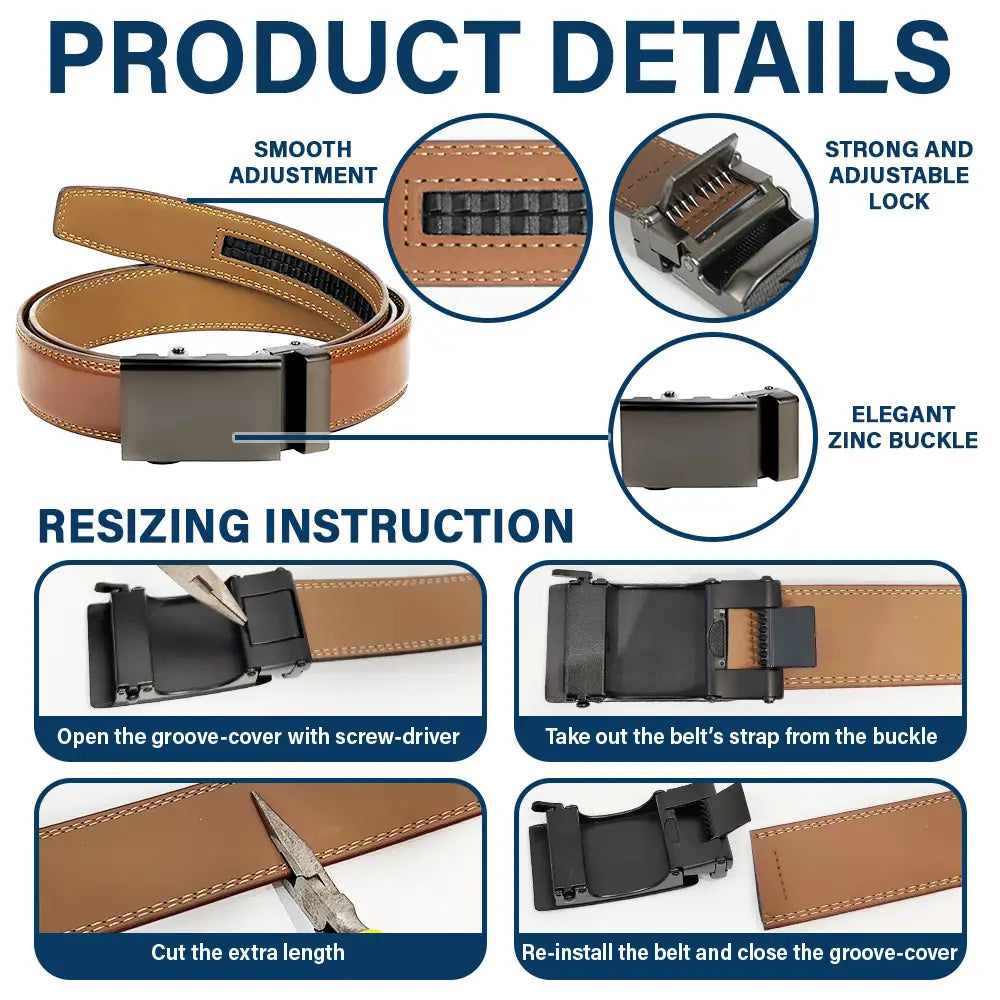 Congrats On Being My Husband You Lucky Man - Personalized Leather Belt With Engraved Buckle