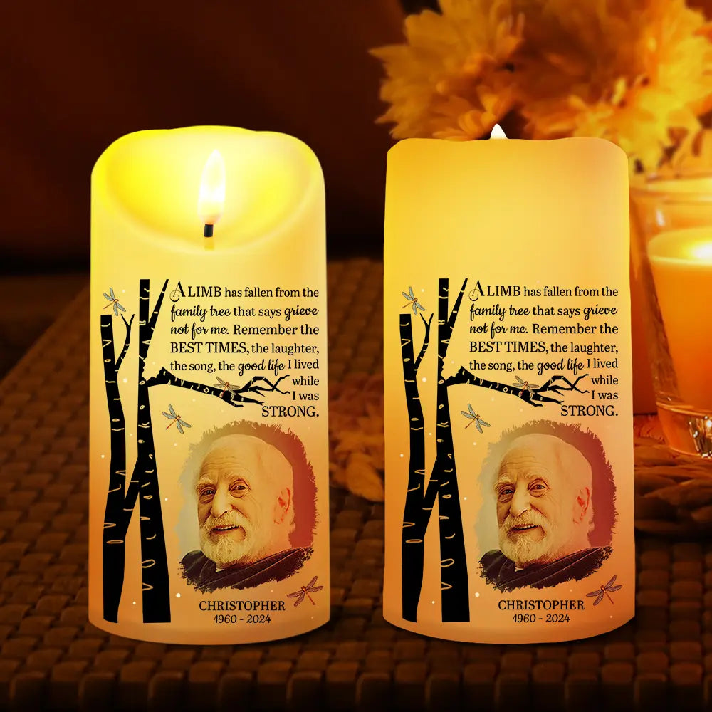 Custom Photo Memorial A Limb Has Fallen - Personalized Flameless LED Candle