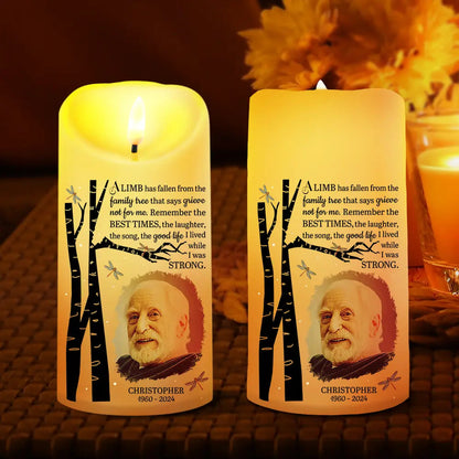 Custom Photo Memorial A Limb Has Fallen - Personalized Flameless LED Candle