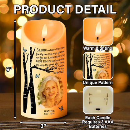 Custom Photo Memorial A Limb Has Fallen - Personalized Flameless LED Candle