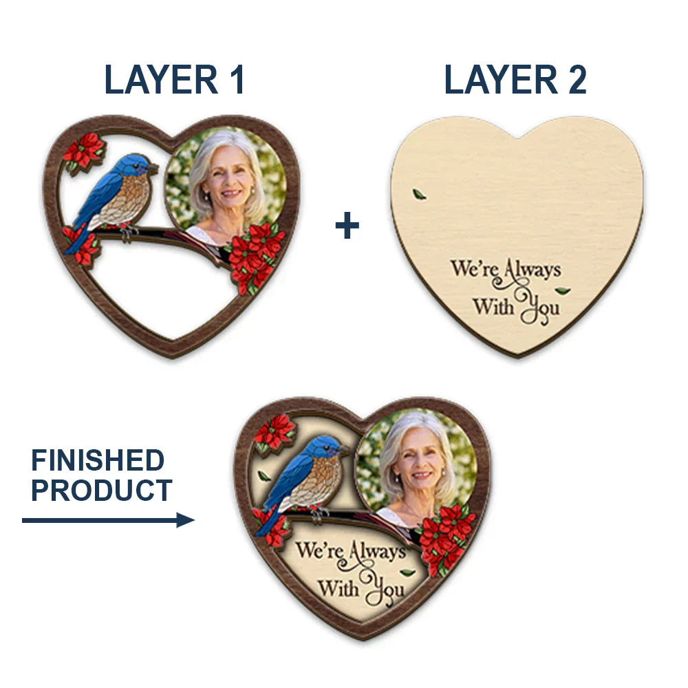 Custom Photo Memorial I'm Always With You - Personalised Custom Shaped Car Visor Clip