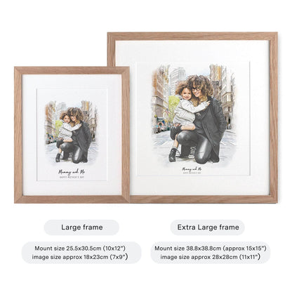 First Mother's Day Watercolour Illustration - Custom Portrait Art