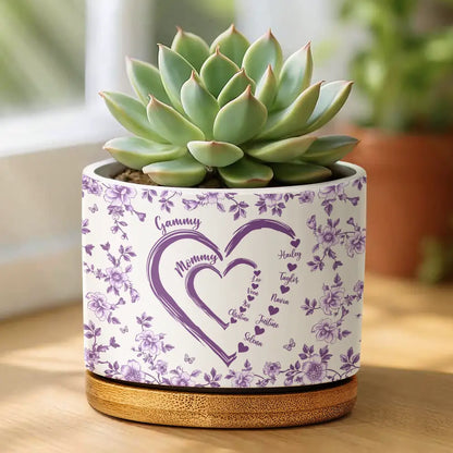 Mom Grandma Sweethearts - Personalized Ceramic Plant Pot