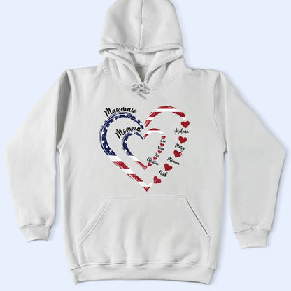 Mom's Grandma's Sweethearts Independence Day - Personalized T Shirt