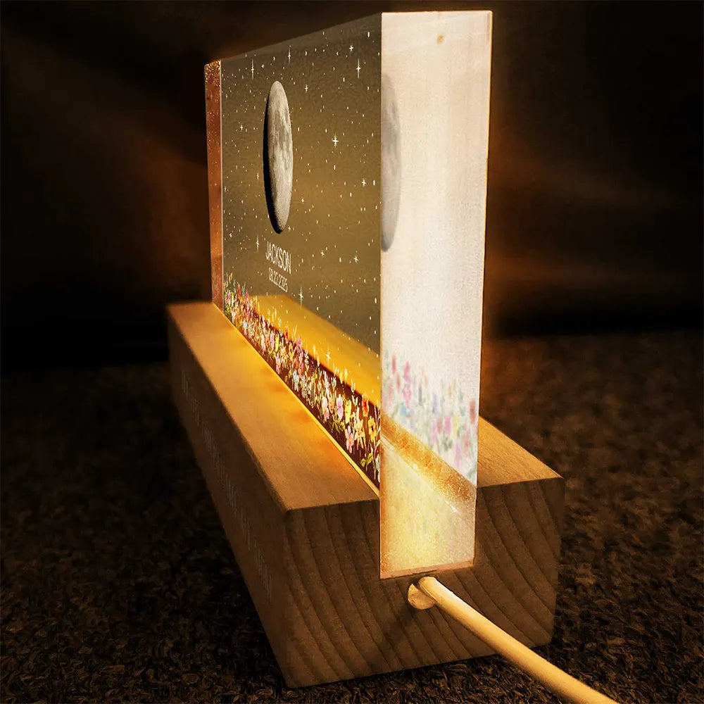 Moon Phase The Day You Became My Mom - Personalized Rectangle LED Light