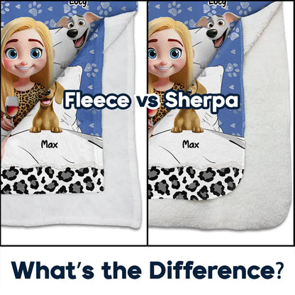 My Dog Cuddling Blanket - Personalized Fleece Blanket, Sherpa Blanket