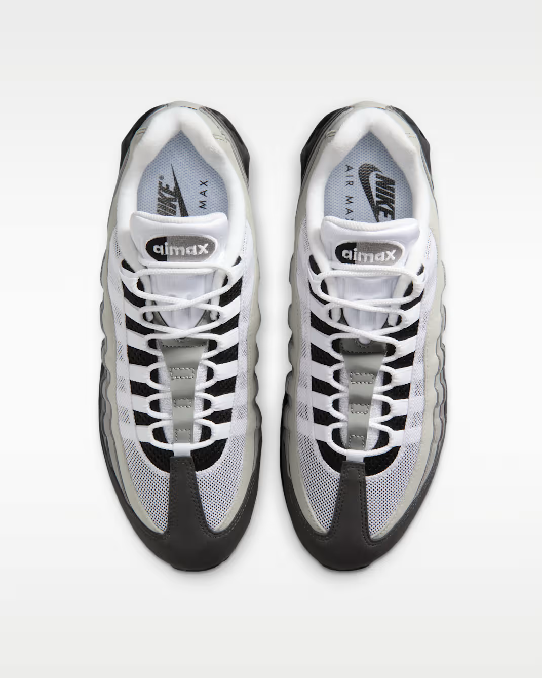 Men's Nike Air Max 95 Black Metallic Silver Shoes