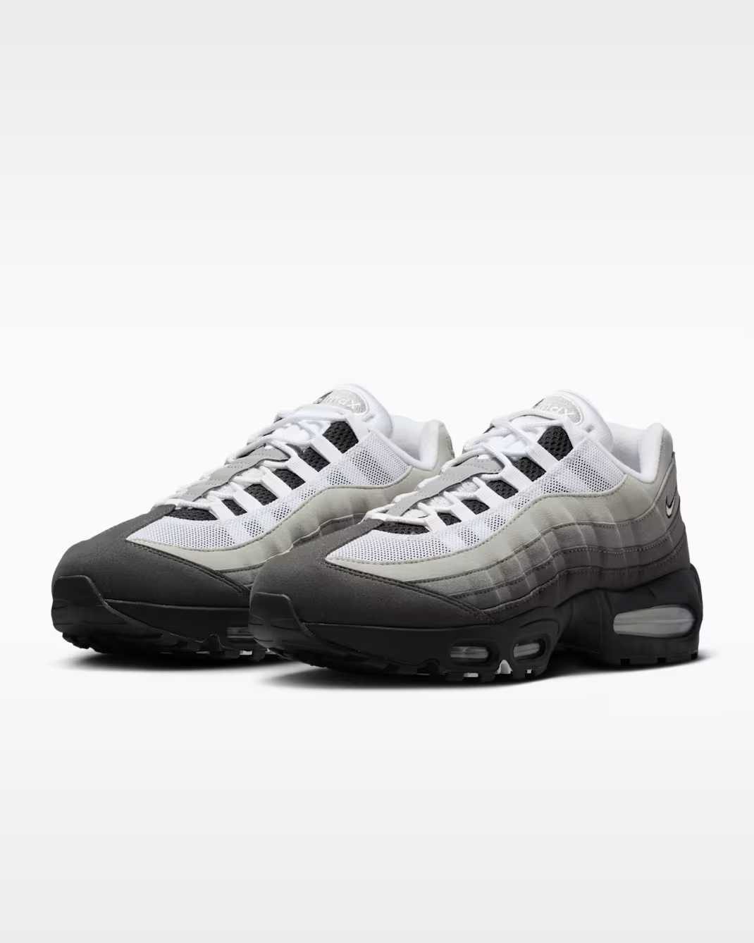 Men's Nike Air Max 95 Black Metallic Silver Shoes